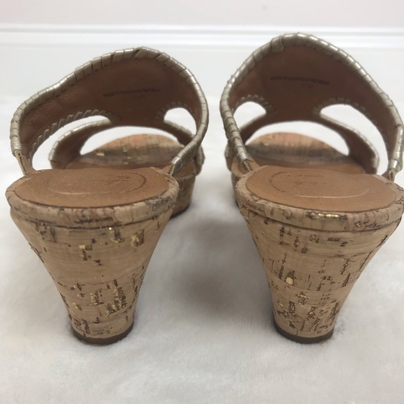Jack Rogers Emilia Cork Wedge Sandal Matte Gold - Picture 4 of 16